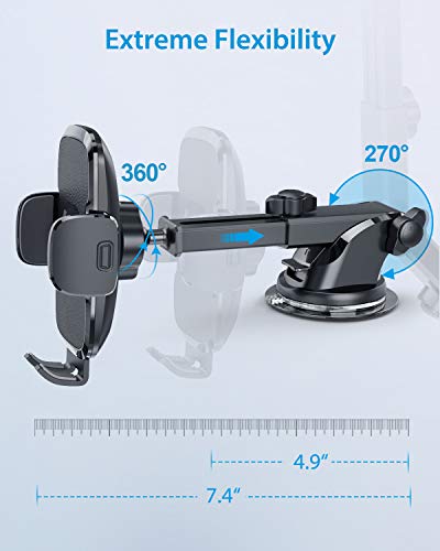 DesertWest Universal Car Phone Mount, Protection Upgrade Cell Phone Holder Stand for Dashboard Windshield Air Vent, Compatible with iPhone 12 SE 11 Pro Max XR XS X Samsung Galaxy S21 Note 20 S20 S10