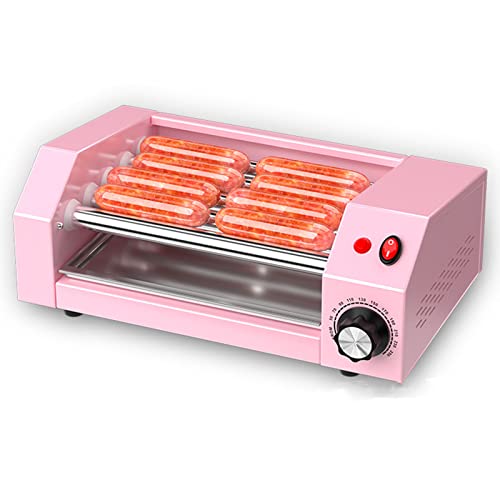 Macchina per cuocere gli hot dog con griglia a rulli - Scaldagriglia elettrico a 5 rulli con rulli in acciaio inossidabile - Perfetto per salsicce per la colazione - Macchina per scaldare gl