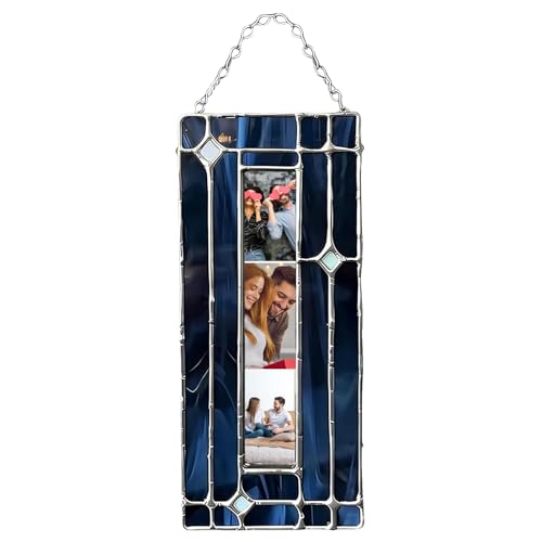 Marco de fotos pequeño, de vidrio acrílico manchado, decoración hecha a mano, marcos de fotos vintage, para Año Nuevo, coche, Navidad, de crecimiento, hogar, vacaciones, Acción de Gracias