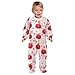 Emelivor Halloween Red Pumpkin Unisex Baby Newborn One-Piece Pajamas Cotton Sleepwear Outfits for Boys Girls Kids