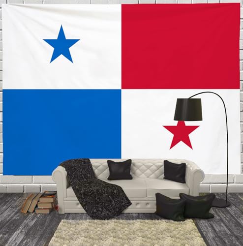 Tapiz de tela de la bandera de Panamá de 200 x 150 cm con acabado rústico para oficina 2