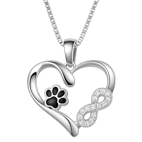 Ästhetische Kette Damen Unendlichkeit Pfote des Haustieres - Silber 925 - Österreichische Zirkone - Einzigartige Geschenke für Frauen mit Attraktivem Design Perfekte Geschenkidee Ästhetische Kette Damen Unendlichkeit Pfote des Haustieres - Silber 925 - Österreichische Zirkone - Einzigartige Geschenke für Frauen mit Attraktivem Design Perfekte Geschenkidee