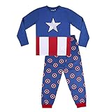 Marvel Captain America Pyjama für Jungen, Avengers Winter-Pyjama, 2 Stück Weicher Baumwollpyjama, Geschenk für Jungen, Größe 10 Jahre