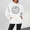 Generisch Hoodie Women's Hoody Pullover Hoodie Sweatshirt with Hood Hoodie with Letter Print for Women Long Sleeve Pockets, White, XL #2