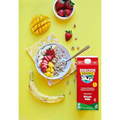 Image of Horizon Organic, Milk Whole UHT Organic, 64 Fl Oz | USDA Organic Vitamin D Milk, Ultra Pasteurized, Rich, Creamy, & Delicious