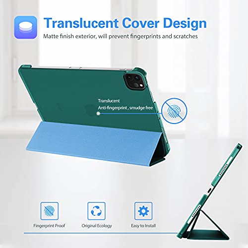 Image of ProCase Smart Case for iPad Pro 12.9 2022 /2021 /2020 /2018, Slim Stand Hard Back Shell Smart Cover for iPad Pro 12.9 inch 6th Gen /5th Gen /4th Gen /3rd Gen -BluishGreen