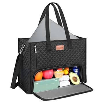 INSMEER Lancheira Termica Adulto 22L, Bolsa Termica para Marmita com Compartimento para Notebook, Leve e Prática para Trabalho, Acampamento ou Viagens