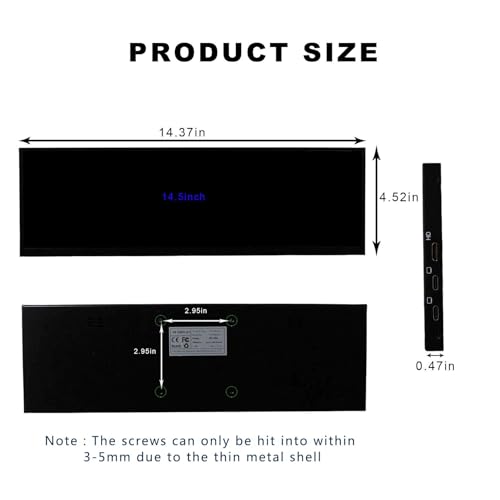 Image of VSDISPLAY 14.5'' 2K 2560x720 LCD Monitor Touch Panel Stretched Bar Display | with USB-C Video Input,for Gaming /PC /Laptop /Computer Monitoring Extra Secondary Screen