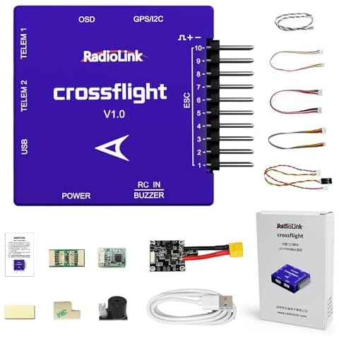 ATA HOBBY Radiolink Crossflight Flight Controller, OSD Integrated 10CH PWM Output FC with 2-12S Module Power, Vibration Damping by Software for FPV Drone/3-8 Axis/VTOL Plane/Helicopter/Car/Boat Cover