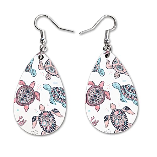 Boho Hippie Dangle Earrings Sets | Cute Womens Girls Bohemian Jewelry | Double Sided Print | Birthday Anniversary Mothers Day Gifts | Trendy Jewellry Accessories | Teardrop Earingings For Women Mujer #TOP29