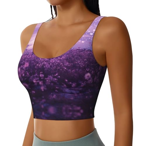 Débardeur de sport femme imprimé violet yoga haut respirant extensible