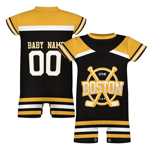 Customize Baby Clothes,Baby Romper,Enter Any Name And Number,Start Being a Fan Of Ice Hockey From a Young Age!
