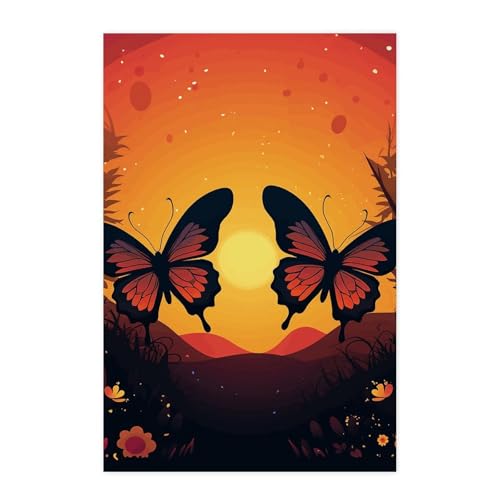 Poster mural vintage de deux papillons pour créer un coin lecture cosy au salon