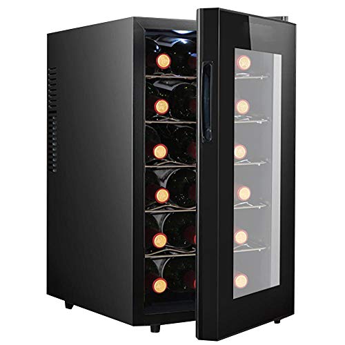 BAKAJI Cantina Refrigerante Bottiglie di Vino Cantinetta Frigo Elettrica con 18 Porta Bottiglie 52 Lt Potenza 70 W Doppia Temperatura Regolabile