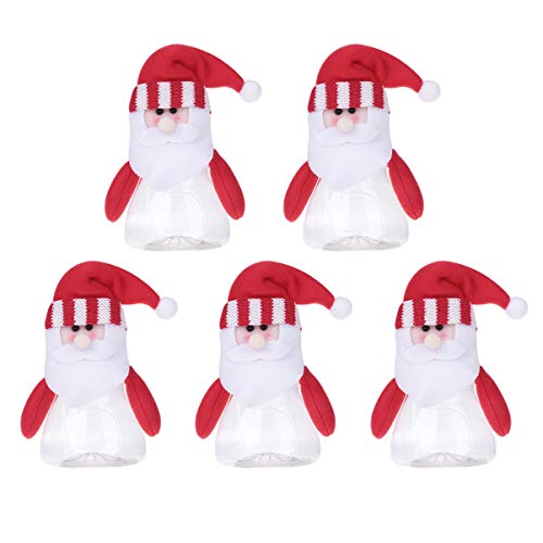 NUOBESTY Pote de Natal com 5 peças, recipiente de armazenamento de alimentos, pote de plástico trans