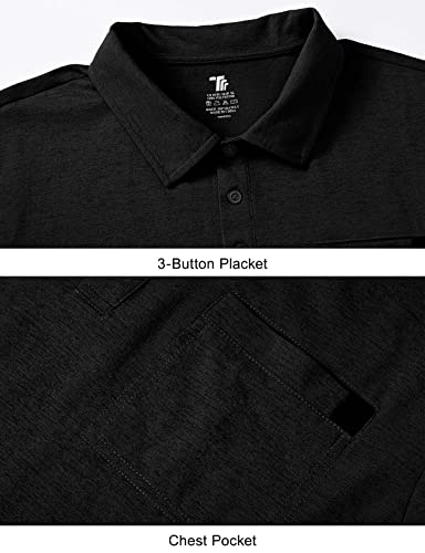 Rdruko Men's Quick Dry Golf Shirts Short Sleeve Polo Shirts With Pocket 3 Buttons Collared Tee Shirt Casual Business,Black,2Xl #TOP4