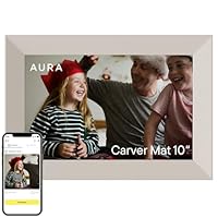 Aura Stone Digital Picture Frame - 10.1" HD Mat Display | Wirecutter's Best Digital Frame for Gifting - Send Photos Directly from Your Phone | Quick & Easy Setup Over WiFi - Free App | White