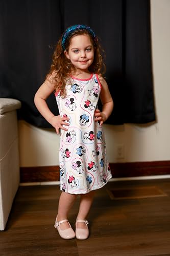 Image of Disney Stitch Princess Frozen Elsa Minnie Mouse Girls Tank Dress Sleeveless A-Line Sundress Summer Beach Clothes 2-9 Years