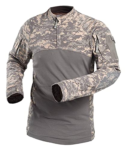 Gopune メンズ コンバットシャツ タクティカルシャツ 迷彩シャツ アウトドアシャツ ミリタリーシャツ 長袖 Tシャツ アウトドア スポーツ マルチカム 戦闘服 サバゲー装備 ACU 2XL