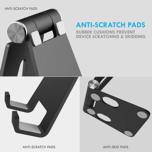 Aduro U-Rise Adjustable Cell Phone Stand Foldable Aluminum Steel Bundle With U-Rise Xl Adjustable Aluminum Tablet Stand Ipad Holder Universal Portable Holder Stand For Desk Black #TOP3
