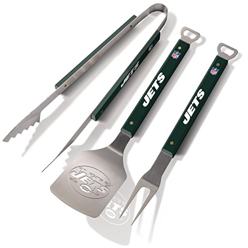 YouTheFan NFL New York Jets Spirit Series 3-Piece BBQ Set Stainless Steel, 22