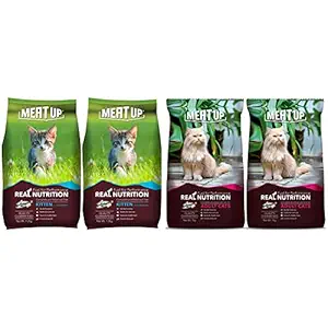 Meat Up Kitten(1-12 Months) Dry Cat Food, Ocean Fish, 1.2kg (Buy 1 GET 1 Free) & Adult(+1 Year) Dry Cat Food, Ocean Fish, 7kg ( Buy 1 GET 1 Free)