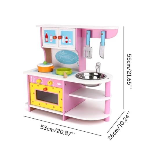 Image of Kitchen Toy Set with Kitchen Playset -Interactive Role Play Toys for Girls and Boys (Pink Kitchen)