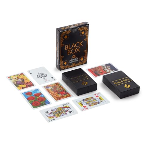 Black Box Plastic Playing Cards (Set of 2),Waterproof, Bridge Siz...