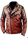 MAFZ Fashion Men's Luis Serra Resident Evil 4 Brown Genuine Leather Biker Cosplay Jacket
