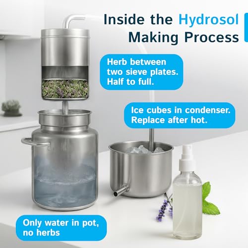 LETIME Hydrosol Maker, Steam Distillation Equipment for Making Hydrosol and Essential Oil, KD5 Stainless Steel Hydrosol Distiller, Plug and Play Distillation Kit, Portable Hydrosol Machine Alternate view
