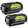 2Pack 6.0Ah OP4026 Replacement for Ryobi 40V Battery High Capacity Compatible with All Ryobi 40Volt Lithium-Ion batteries OP4060A1 OP40601 OP4075A OP4050A OP4026A OP40201 OP4040 OP401 Power Tools
