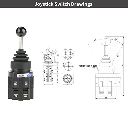 Cs-402 4No 4 Position Joystick Switch Return Momentary Joystick Switch 30Mm Monolever Joystick Switch 4No Angle ±30° For Industrial Control Ac 50Hz And Dc Circuits #TOP2