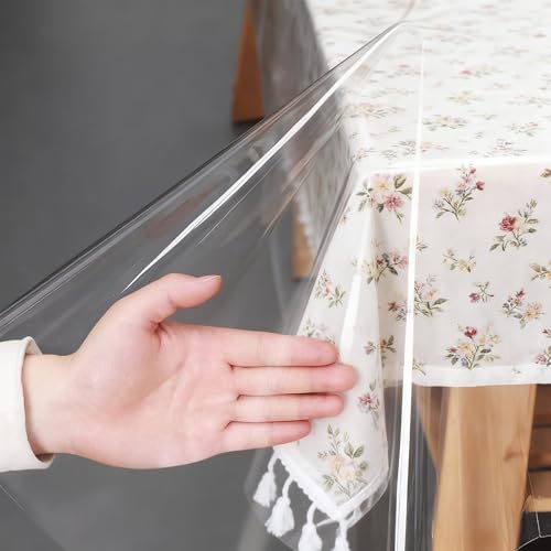 Nappe transparente rectangulaire plastique imperméable table 140x250cm
