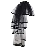 vokuhila rock weiß Kostüm über Rock GRACEART Viktorianisch Steampunk Schwarz Geschäftigkeit Tutu Gürtel Spitze Unterrock (Schwarz Saum)