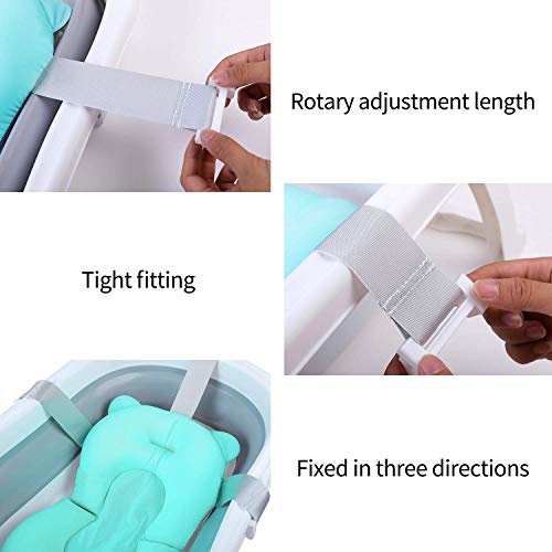 Image of Infant Baby Bath Cushion Bathtub Support Infant Baby Shower Seat Bather Foam Floating Soft Bath Pillow Bathtub Insert Tray Non-Slip Portable Newborn Shower Bath Mat for Baby 0-12 Months