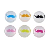 uxcell Colorful Mustache Home Button Stickers 6 in 1 for Apple iPhone 4 4G 4S 4GS 5 5G