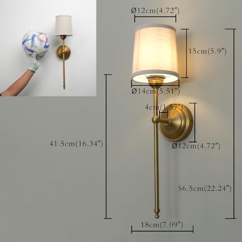 Permo Set of 2 Battery Operated Wall Light Linen Fabric Shade Wall Sconce Wireless Rechargeable Wall Lamp RGB Color Changing Dimmable Lighting Decor for Bedroom Living Room Hallway (Antique)