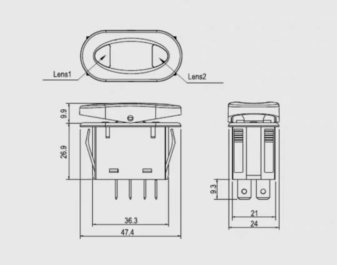 QXNASU 1pc R13-271 20A/125VAC 6Pins 3 Positions Rocker Switch