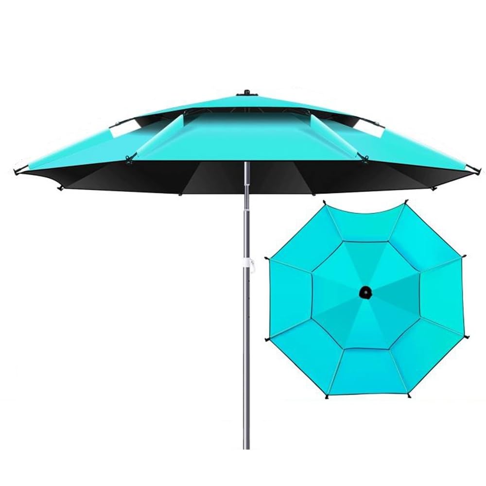 Przenośny parasol plażowy, wiatroszczelny, ochrona przed promieniowaniem UV UPF50+, lekki, regulowana wysokość, idealny na piasek, do użytku na zewnątrz