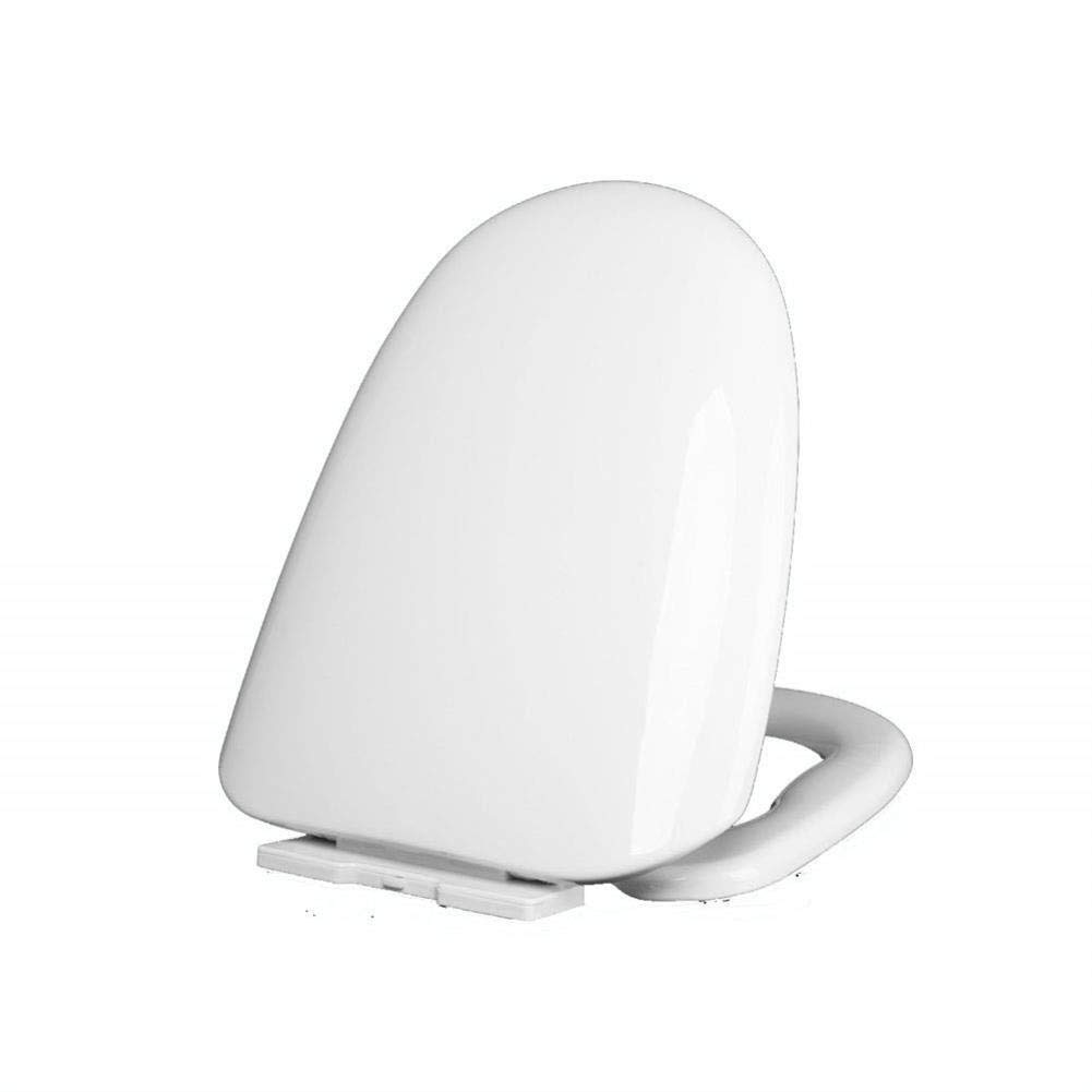 Asientos de inodoro, cubierta universal grande en forma de U, engrosamiento con silencio de caída, cierre suave, montado en la parte superior (blanco, 46 x 39,5 cm)