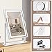 IBRIGHTSO Vanity Mirror with Lights, Hollywood Makeup Mirror, Touch Control, 3 Color Lighting Modes, Dimmable, Detachable 10X Magnification Mirror, 360 Rotation (16in, White)