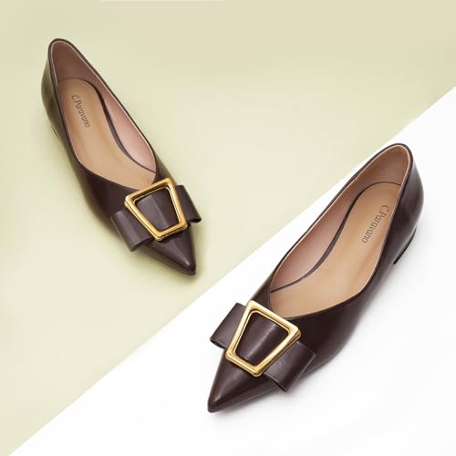 C.Paravano Flats for Women | Womens Flats | Women's Slip On Ballet Flats | Claret Flats | Pointed Toe Flats | Comfortable Casual Dressy Shoes(Size 9)2