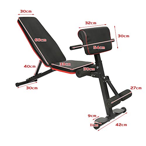 Trainingsbank Verstelbare, Halterbank 4 in 1 Sit up Bank, Fitnessbank voor Thuis en in de Sportschool, Buikspierbankje voor 14 fitnesshoudingen, Draagvermogen: 150 KG - Image 3