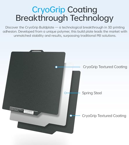 biqu cryogrip panda build plate for bambu-lab p2s p1s x1c x1e p1p a1 room temp cold printing double-sided textured spring steel sheet 257x257mm 1 piece grey