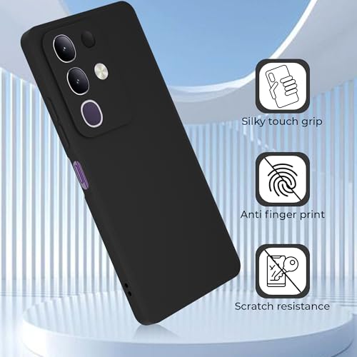Image of A rtistque Back Cover Case for Vivo T4x 5G / iQoo Z10x 5G with Camera Protection | Shockproof TPU | Stylish Protective Design | Slim Fit | Ultra Matte | Vivo T4x 5G / iQoo Z10x Back Cover - Black