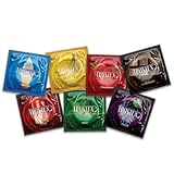 Trustex Assorted Flavors Lubricated, Flavored Latex Condoms with Brass Pocket Case, 24 Count