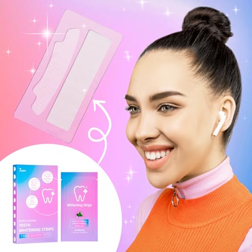 Image of 28 Teeth Whitening Strips 14 Day Treatment, Mint Flavored, No-Slip White Strips for Teeth Whitening Non-Sensitive, Enamel Safe Professional Teeth Whitener for Smoking Coffee Wine Stains Remover
