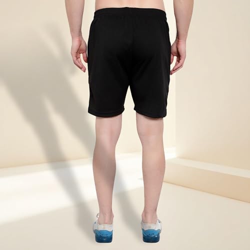 Image of Dia A Dia Men's Polycotton Running Sports Gym Shorts Pack of 4 Black Parrot Red Purple