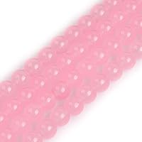Vista 1 de JOE FOREMAN Cuentas redondas de piedra natural de jade rosa de 0.315 pulgadas para hacer joyas, cuentas de 15 pulgadas, piedras semipreciosas