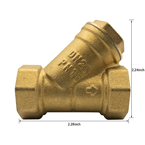 Image of Y Strainer 3 /4 Brass Sediment Filter Attachment Water Filter with 40 Mesh Filter Screen Plastic Inline Hose Filter Twist-On 0.75 Inch DN20 0
